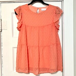 Orange Swiss Dot Top